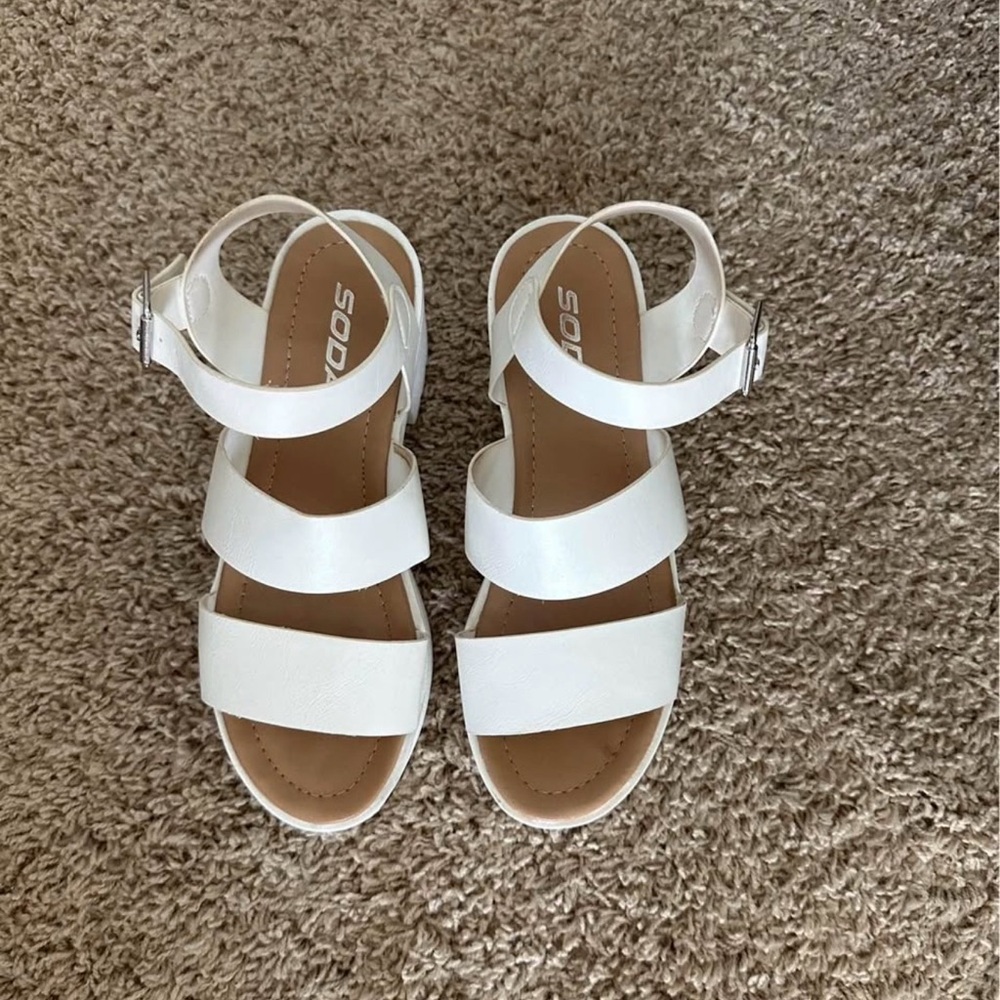 Soda Women's Strappy White Sandals